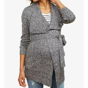 Motherhood Maternity Gray Knit Long Cardigan